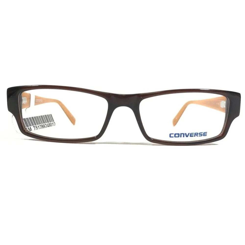 Converse Eyeglasses Frames Q004 UF BROWN Orange Rectangular Full Rim 51-15-135
